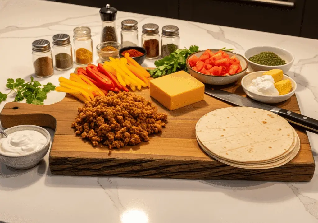 Ingrédients quesadillas veggie haché végétal protéines végétales