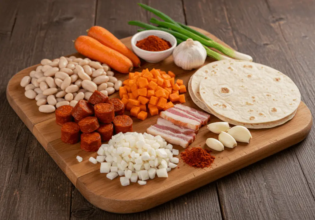 Ingrédients soupe chorizo locro argentin authentiques traditionnels