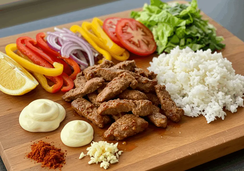 Ingrédients frais taco bowl porc tex-mex riz citronné
