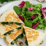Quesadillas veggie épinards champignons portobello raffinées végétariennes