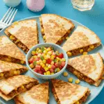 Rentrée mexicaine quesadillas bœuf cheddar dorées four fromage fondu salade fraîche