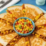 Rentrée mexicaine quesadillas bœuf cheddar dorées four fromage fondu salade fraîche