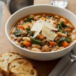 Ribollita soupe toscane porc haché rustique kale haricots italienne
