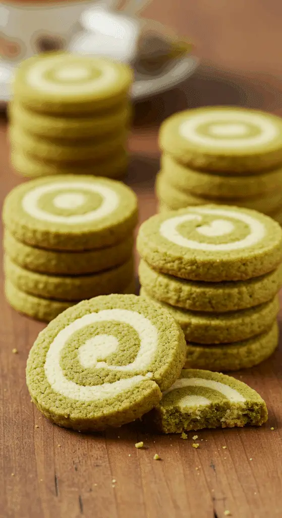 Sablés spirales pistache bicolores motif parfait élégants