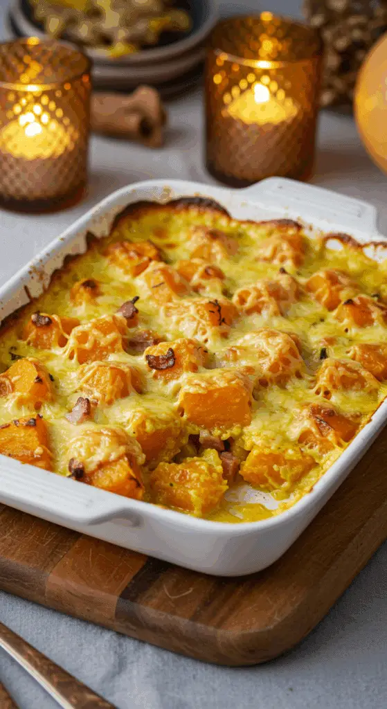 Service gratin butternut curry assiette généreuse crémeux