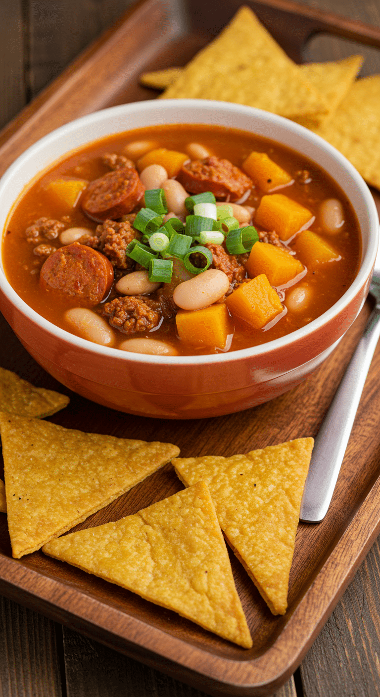 Soupe chorizo façon locro argentin traditionnel bol rustique fumant