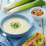 Soupe tartine gourmande poireaux lardons ricotta noix créative