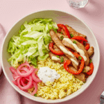 Taco bowl porc tex-mex riz citronné coloré généreux