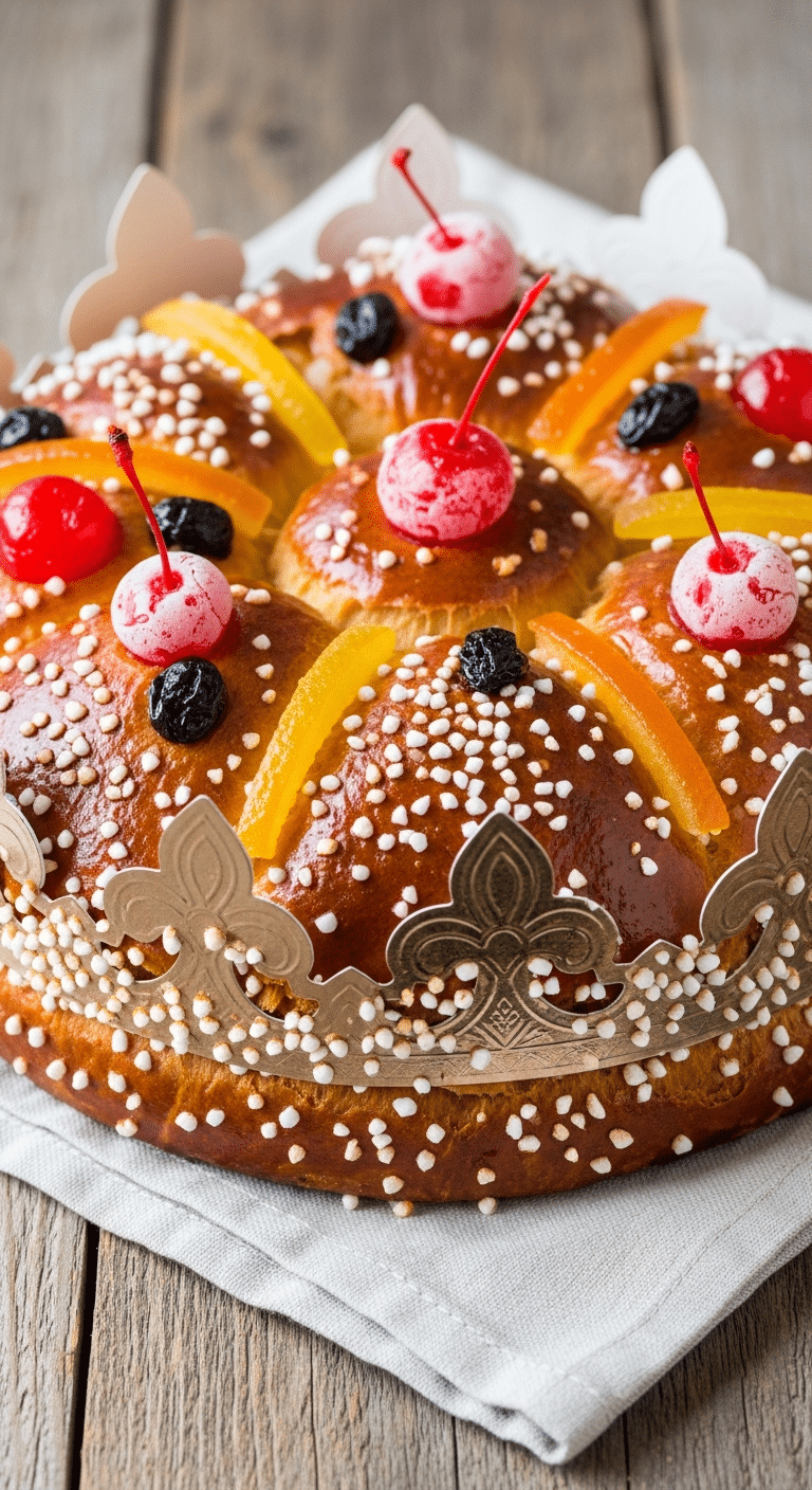brioche des Rois maison dorée avec fruits confits et sucre perlé