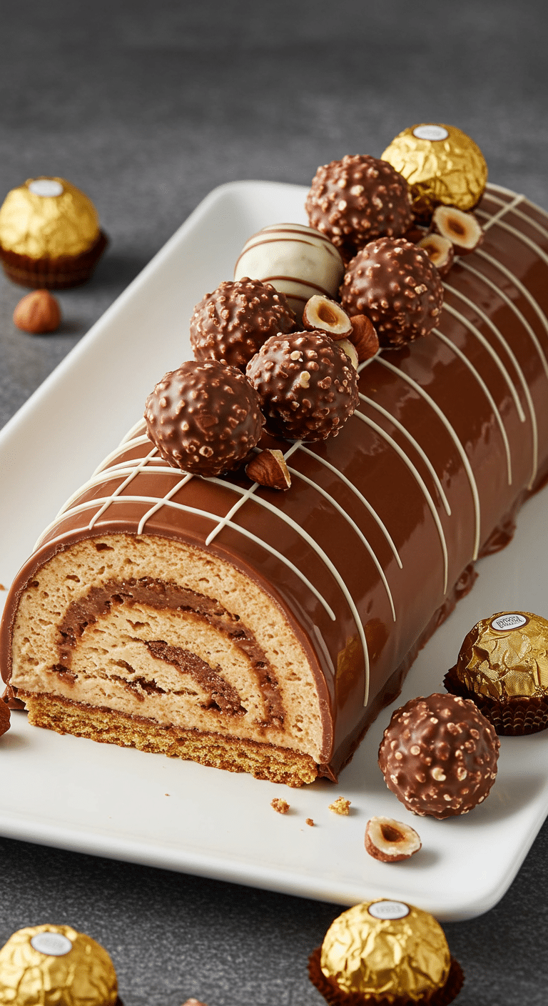 Bûche Ferrero Companion pralinée chocolat noisettes décoration luxueuse robot cuisine