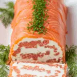 bûche saumon fromage frais élégante crémeuse festive