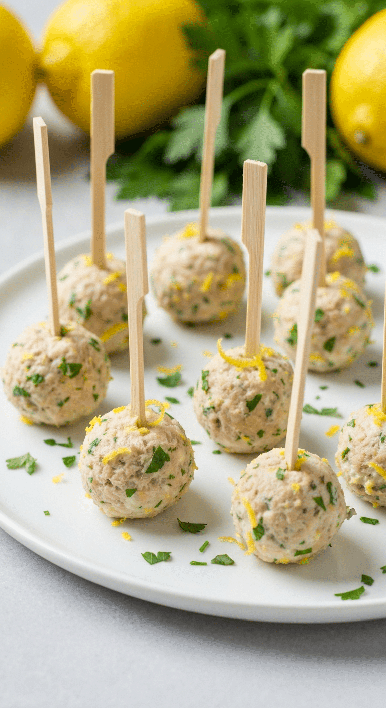 Cake pops thon fromage frais citron bâtonnets élégants
