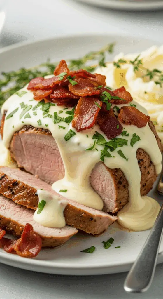 filet mignon porc tendre boursin doré crémeux juteux