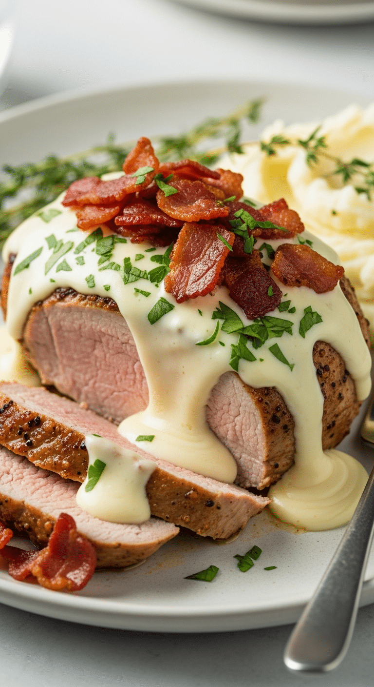 filet mignon porc tendre boursin doré crémeux juteux