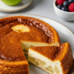 Flan pommes yaourt doré moelleux crémeux sucre glace