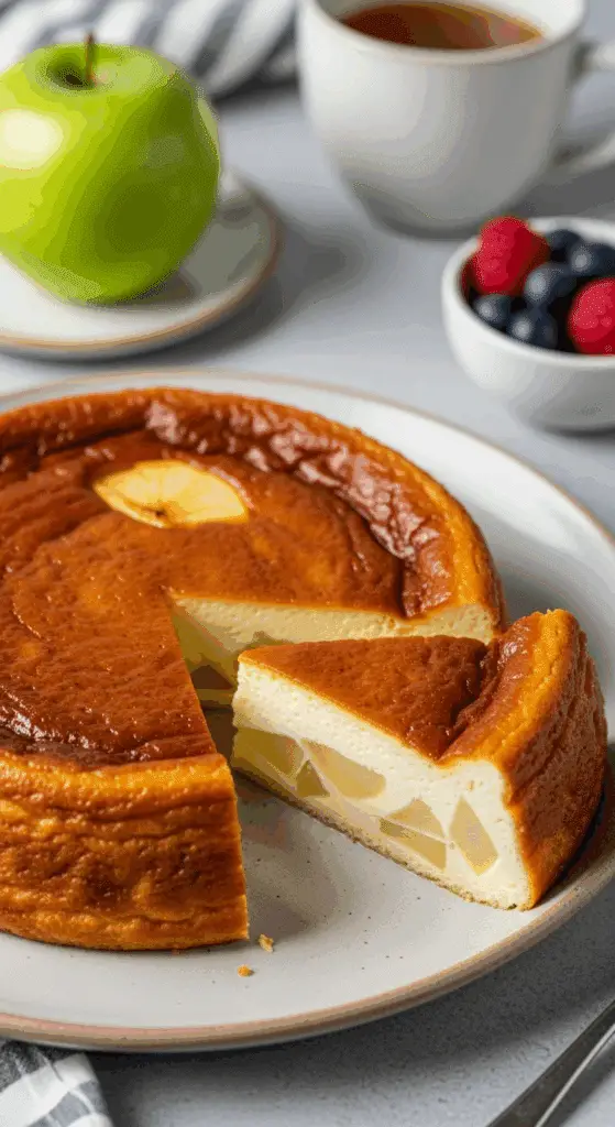 Flan pommes yaourt doré moelleux crémeux sucre glace