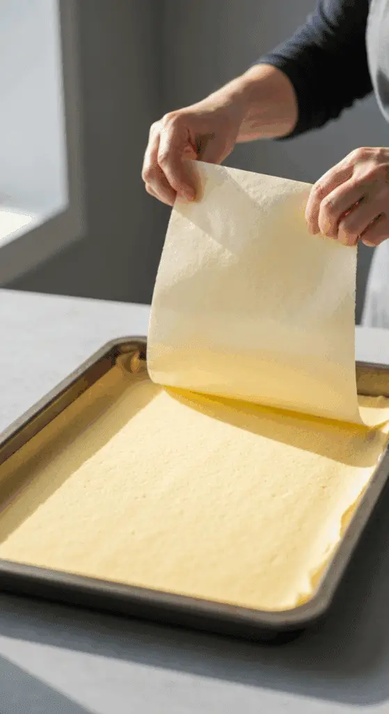 Génoise bûche Noël moelleuse dorée roulée texture cotonneuse