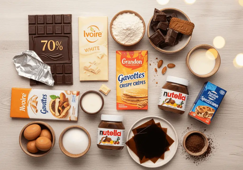 ingrédients bûche aux deux chocolats