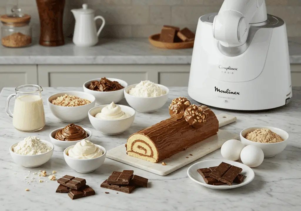 Ingrédients qualité bûche Ferrero Companion chocolat praliné premium