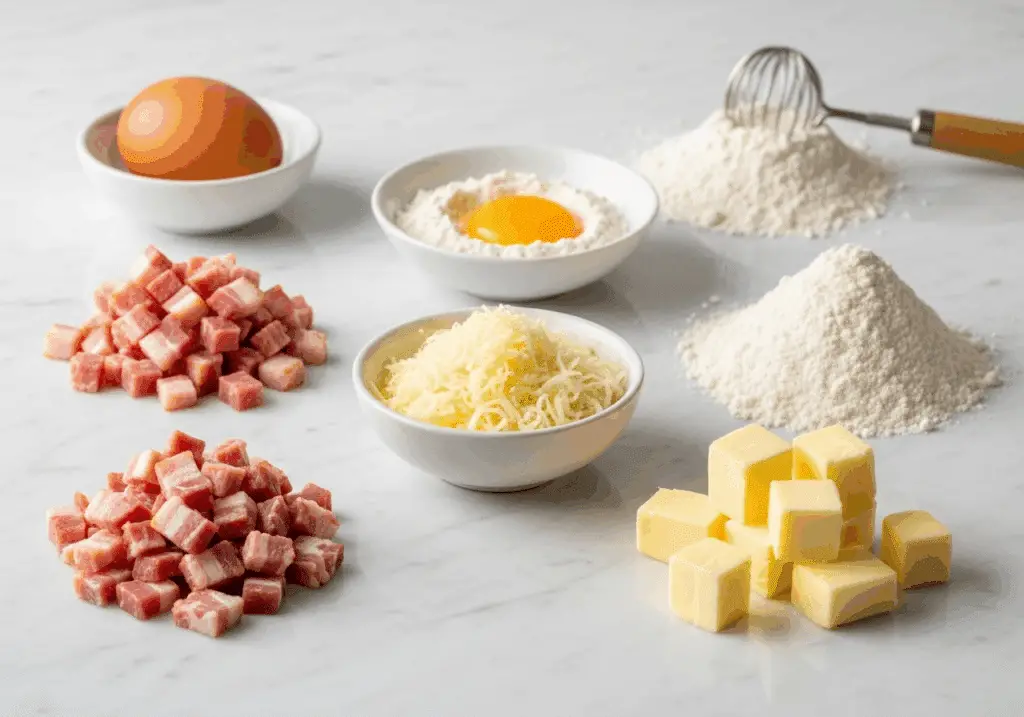 Ingrédients cookies salés lardons comté apéritif qualité