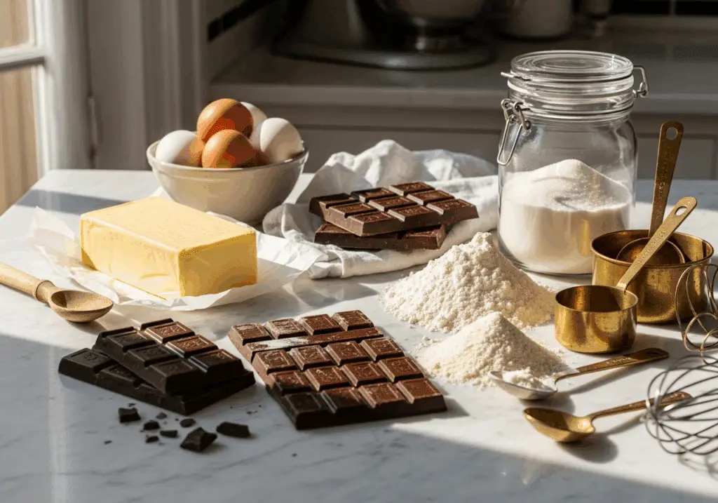 Ingrédients gâteau Reine Saba chocolat amandes qualité premium