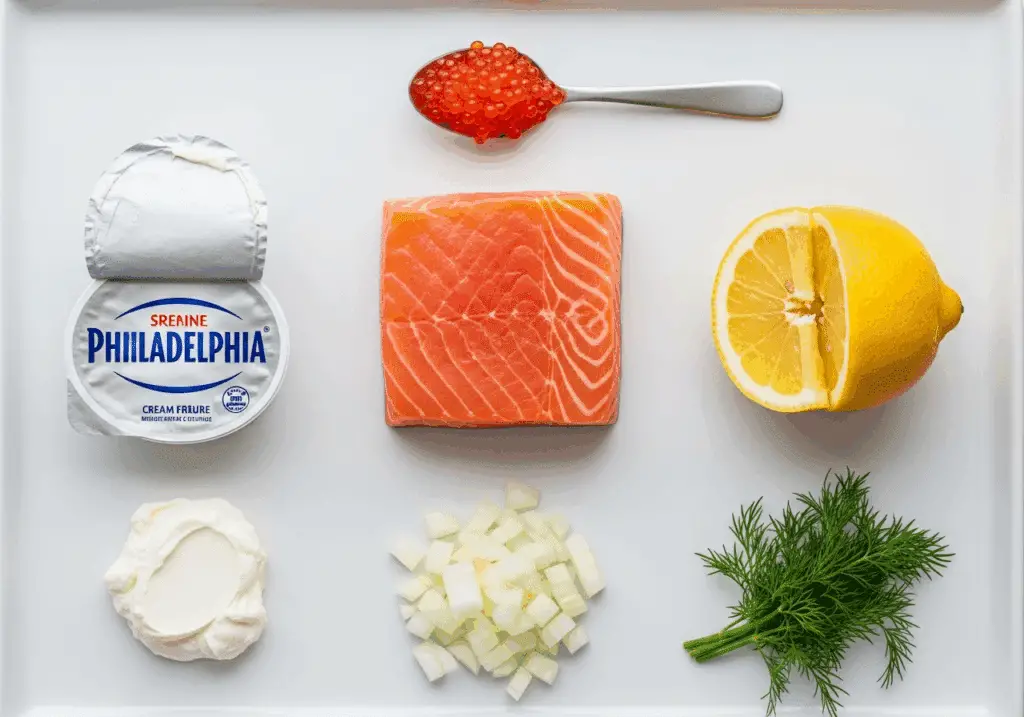 ingrédients rillettes de Noël saumon et fromage frais