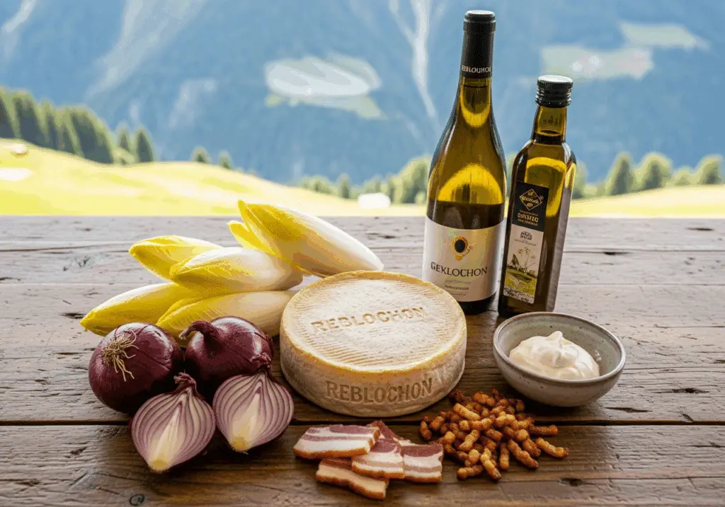 Ingrédients frais tartiflette endives reblochon fromage savoyard