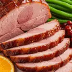 Jambon glacé à l'abricot doré brillant caramélisé fruité élégant