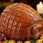 Jambon glacé cidre pomme brillant caramélisé clous girofle pommes festif