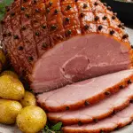 Jambon Noël à l'anglaise glacé miel clous girofle britannique élégant