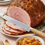 Jambon Noël chutney courge glacé miel orange caramélisé festif