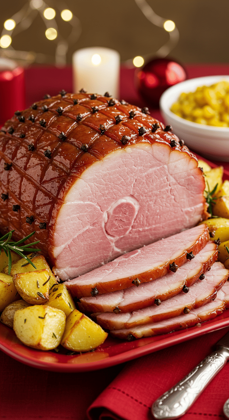 Jambon Noël aux épices glacé miel cannelle badiane parfumé festif