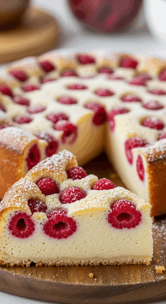 Millasson aux framboises traditionnel limousin flan rustique doré