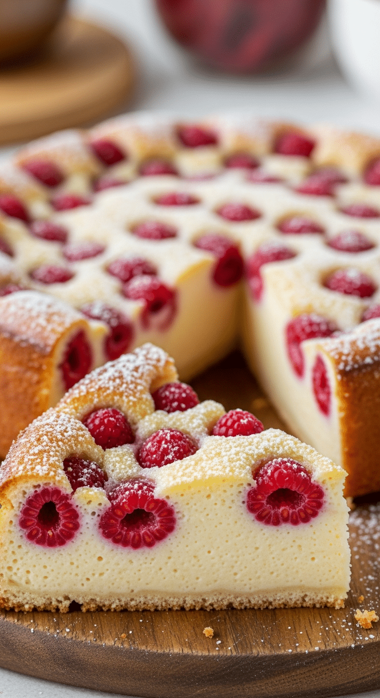 Millasson aux framboises traditionnel limousin flan rustique doré