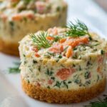 mini cheesecakes salés saumon fumé aneth sur plateau chic