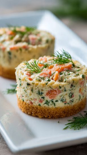 mini cheesecakes salés saumon fumé aneth sur plateau chic