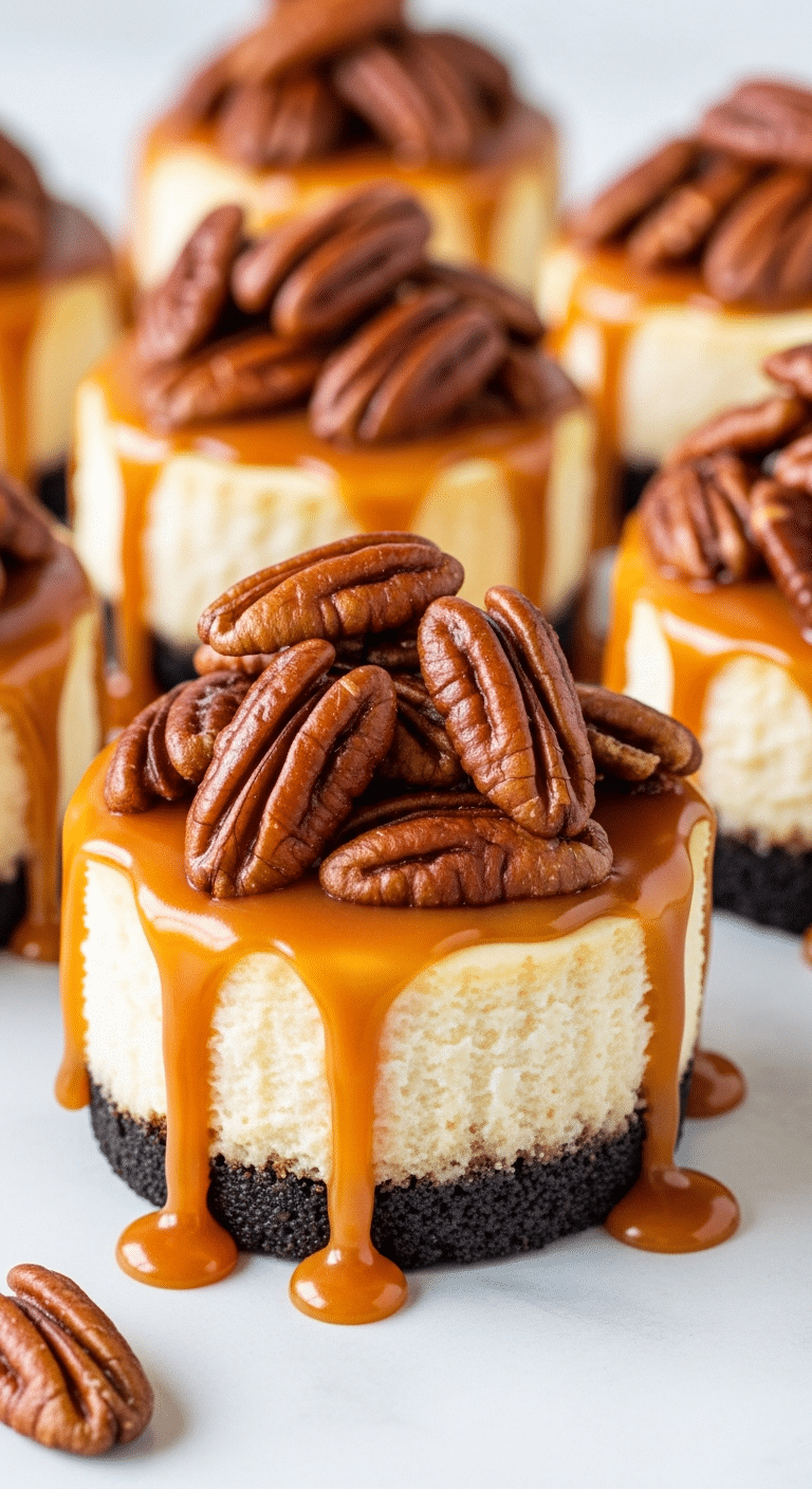Mini cheesecakes tarte noix pécan garniture caramel parfaite