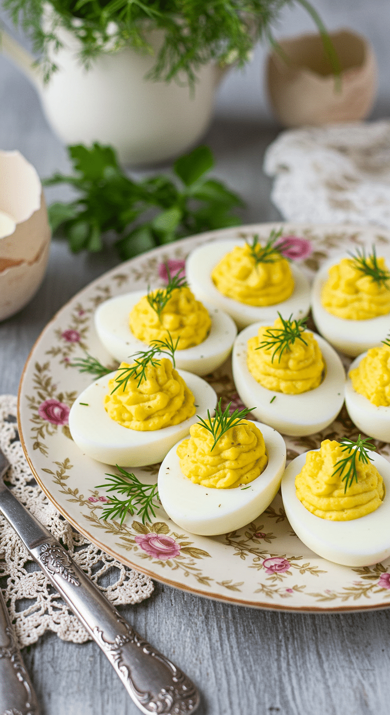 Œufs mimosa classiques français farce crémeuse dorée élégante