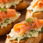 Pain ail gratiné saumon fumé Noël apéritif festif élégant