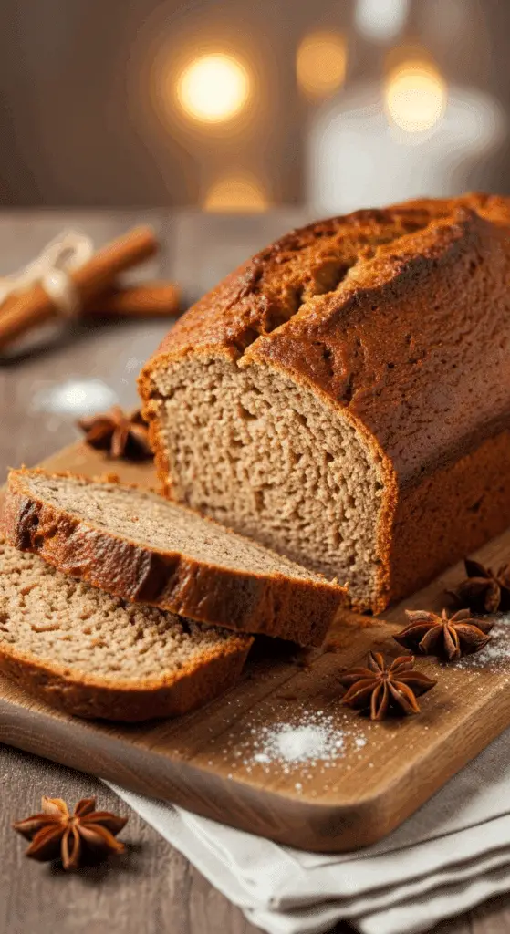 Pain d'épices de Noël traditionnel français tranché moelleux festif