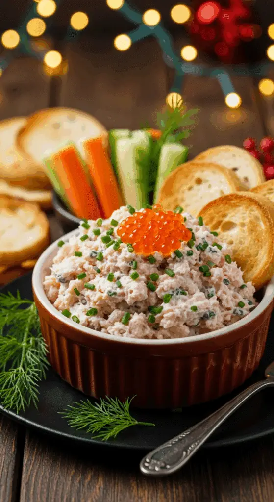 planche apéro rillettes de Noël saumon et fromage frais