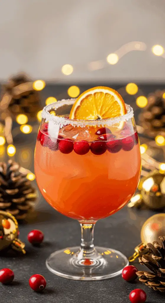 Punch Noël rhum agrumes saladier cristal décorations festives