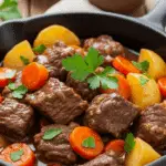 ragoût de bœuf classique fondant cocotte rustique réconfortant
