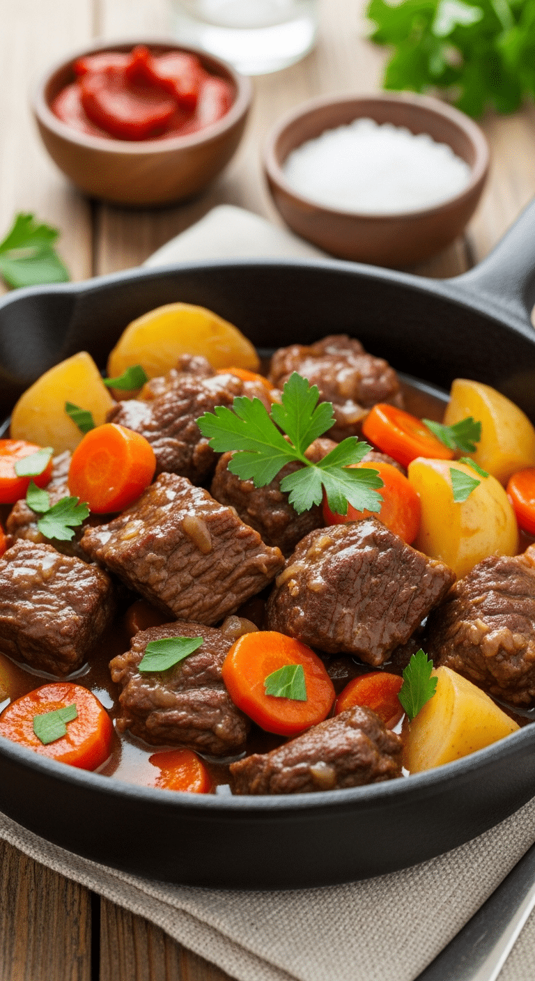 ragoût de bœuf classique fondant cocotte rustique réconfortant
