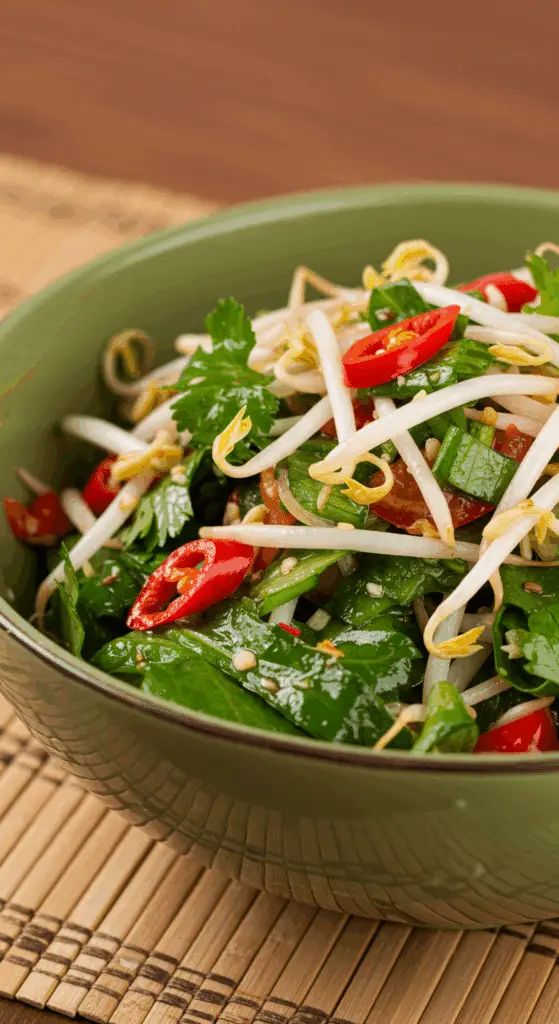 Salade d'amour québécoise épinards fèves germées cashew colorée