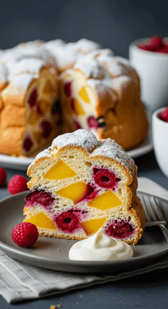 Tranche battue fruits moelleuse service rustique familial