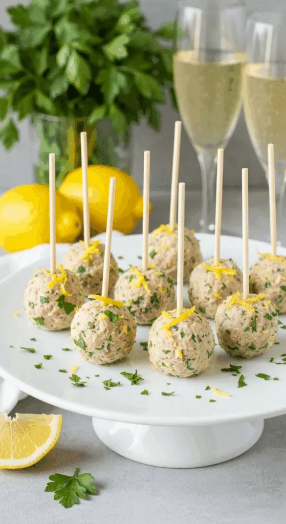 Service élégant cake pops thon plateau cocktail champagne