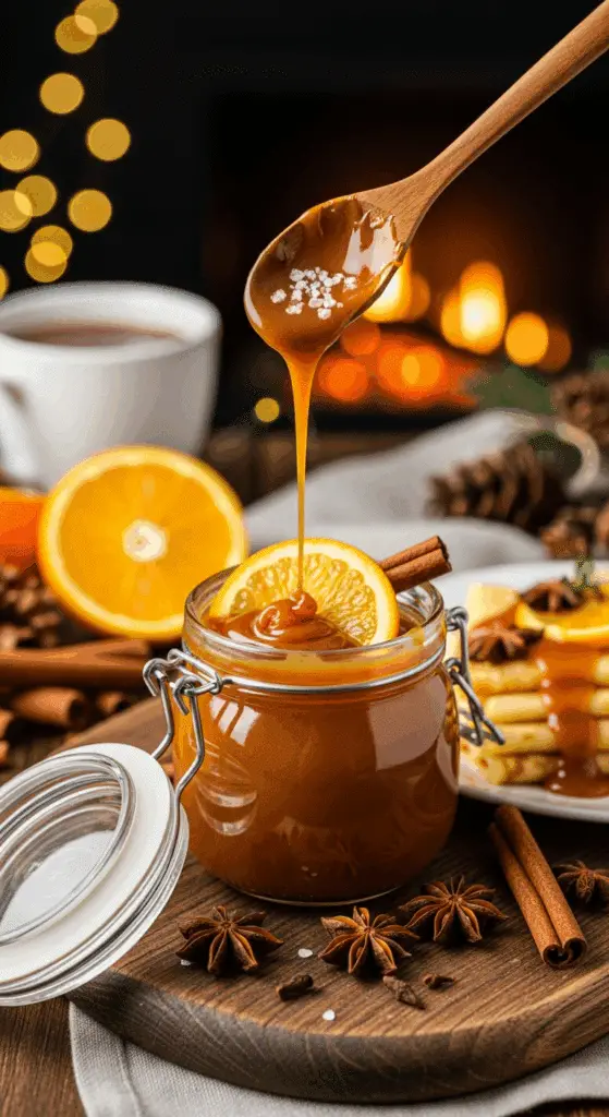 service élégant caramel noël orange épices crêpes festives