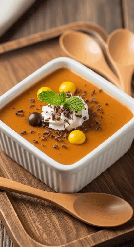 Service mousse Carambar verrines élégantes garniture ludique nostalgique