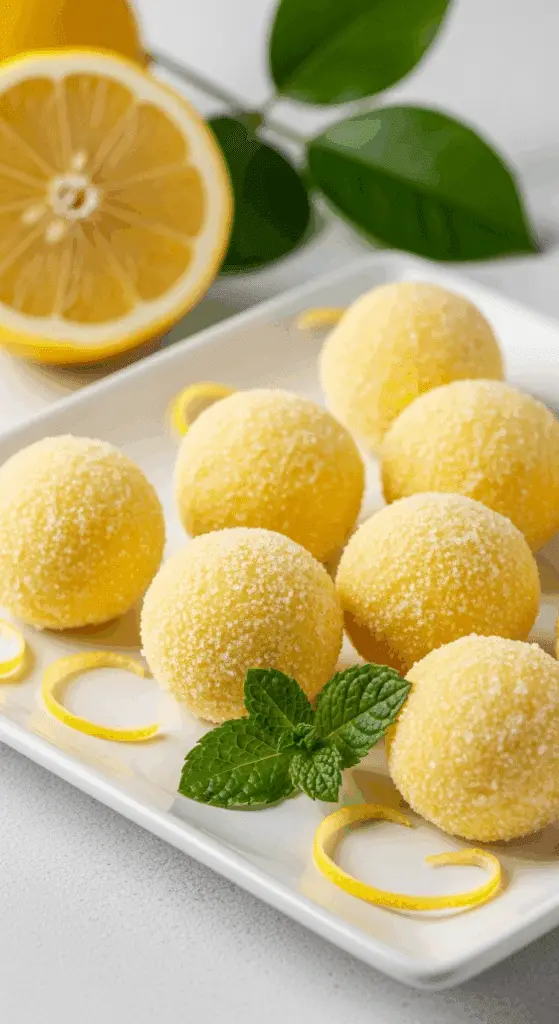 Service élégant truffes citron plateau présentation raffinée